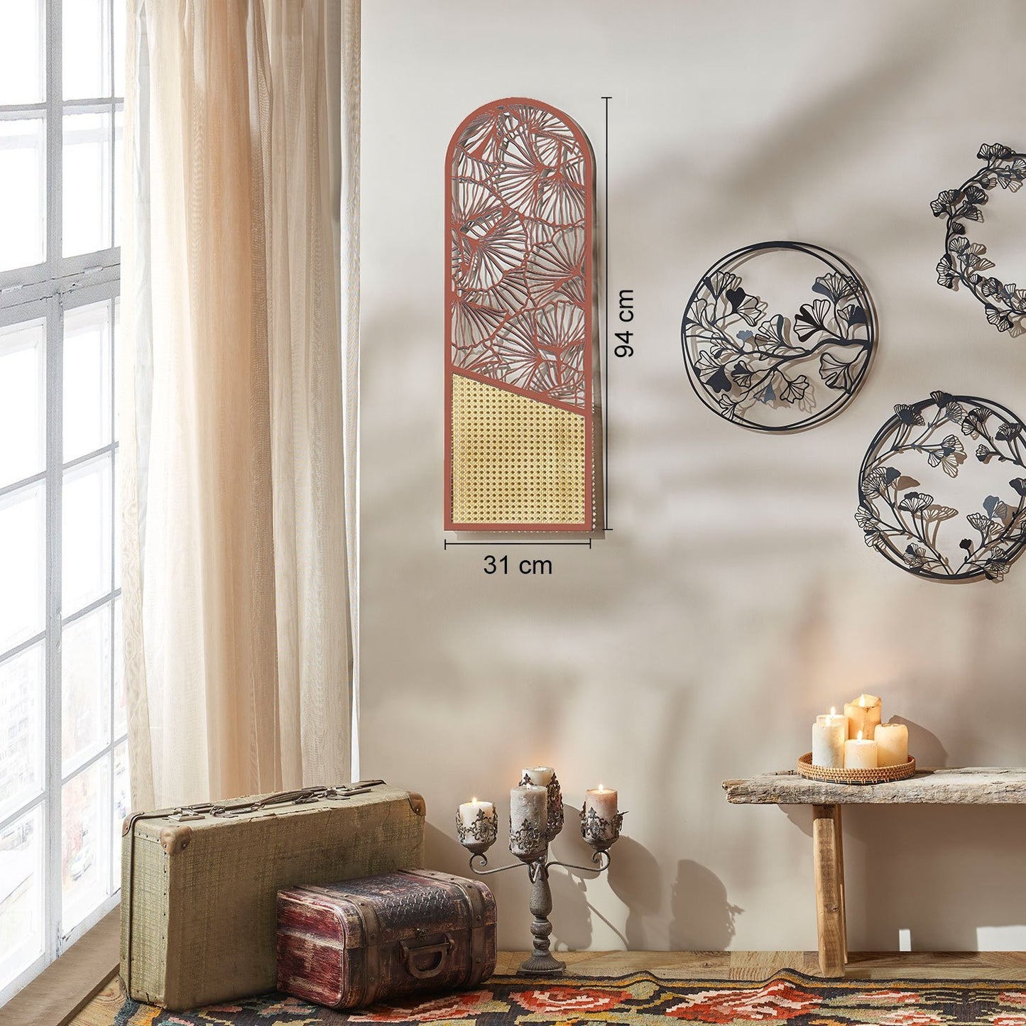 Ginkgo Rattan Metal Wall Art - APT511