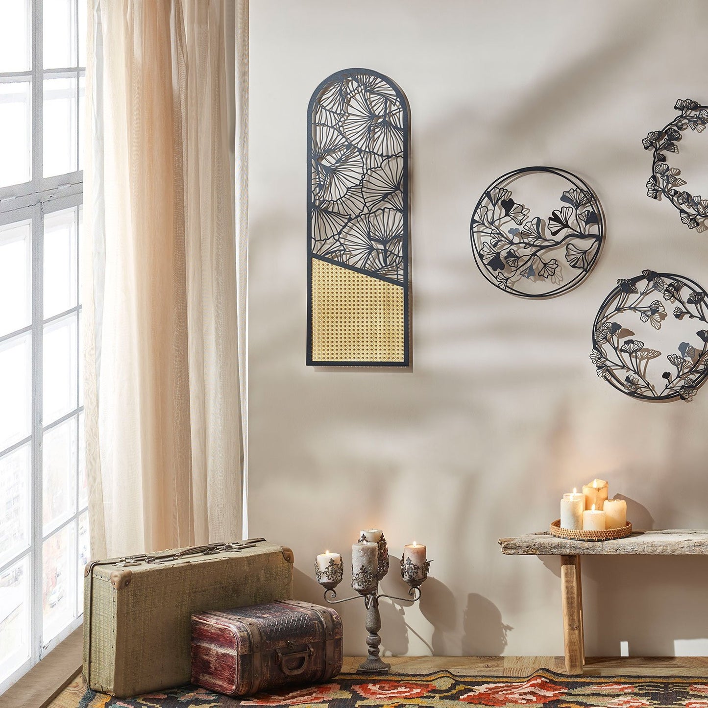 Ginkgo Rattan Metal Wall Art - APT511