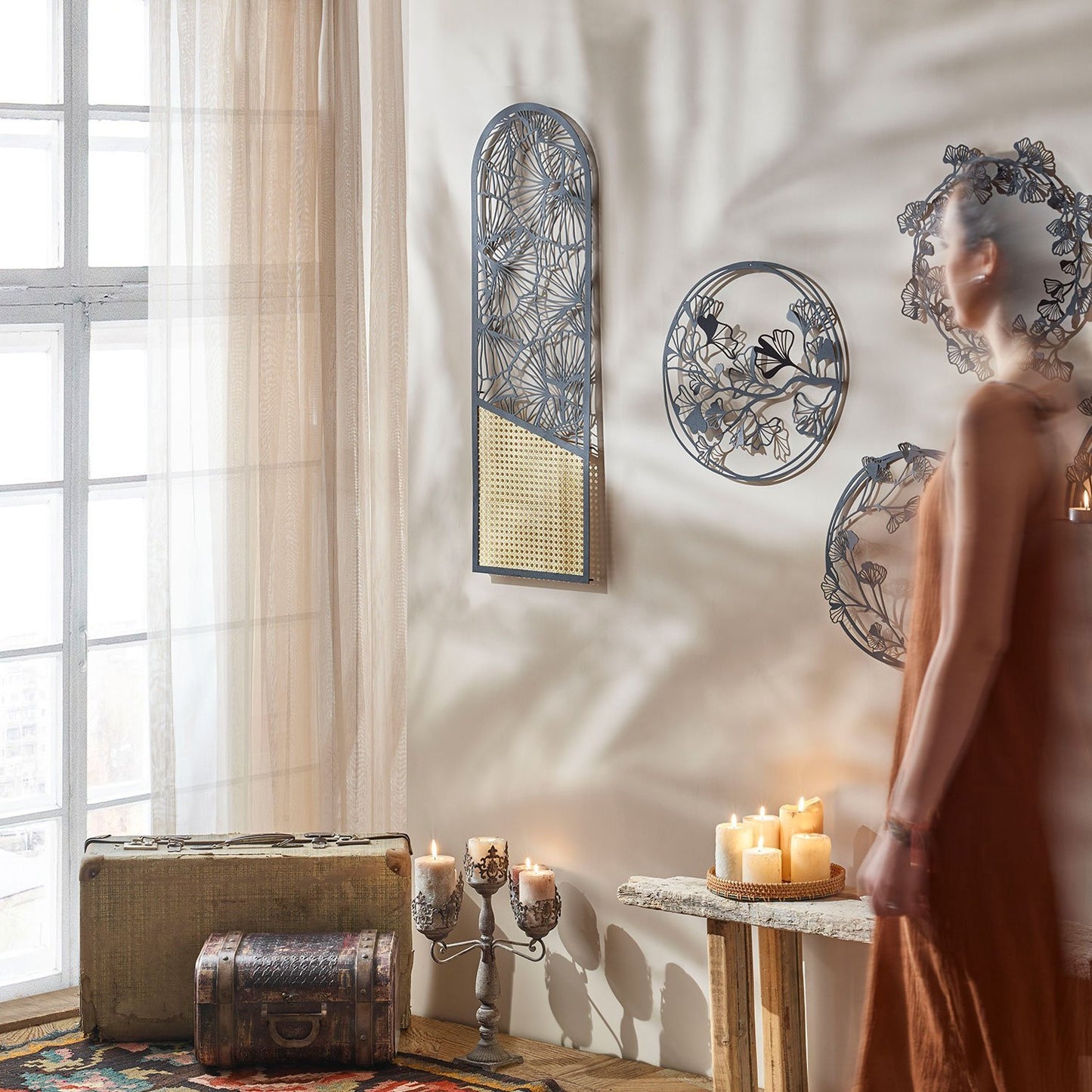 Ginkgo Rattan Metal Wall Art - APT511