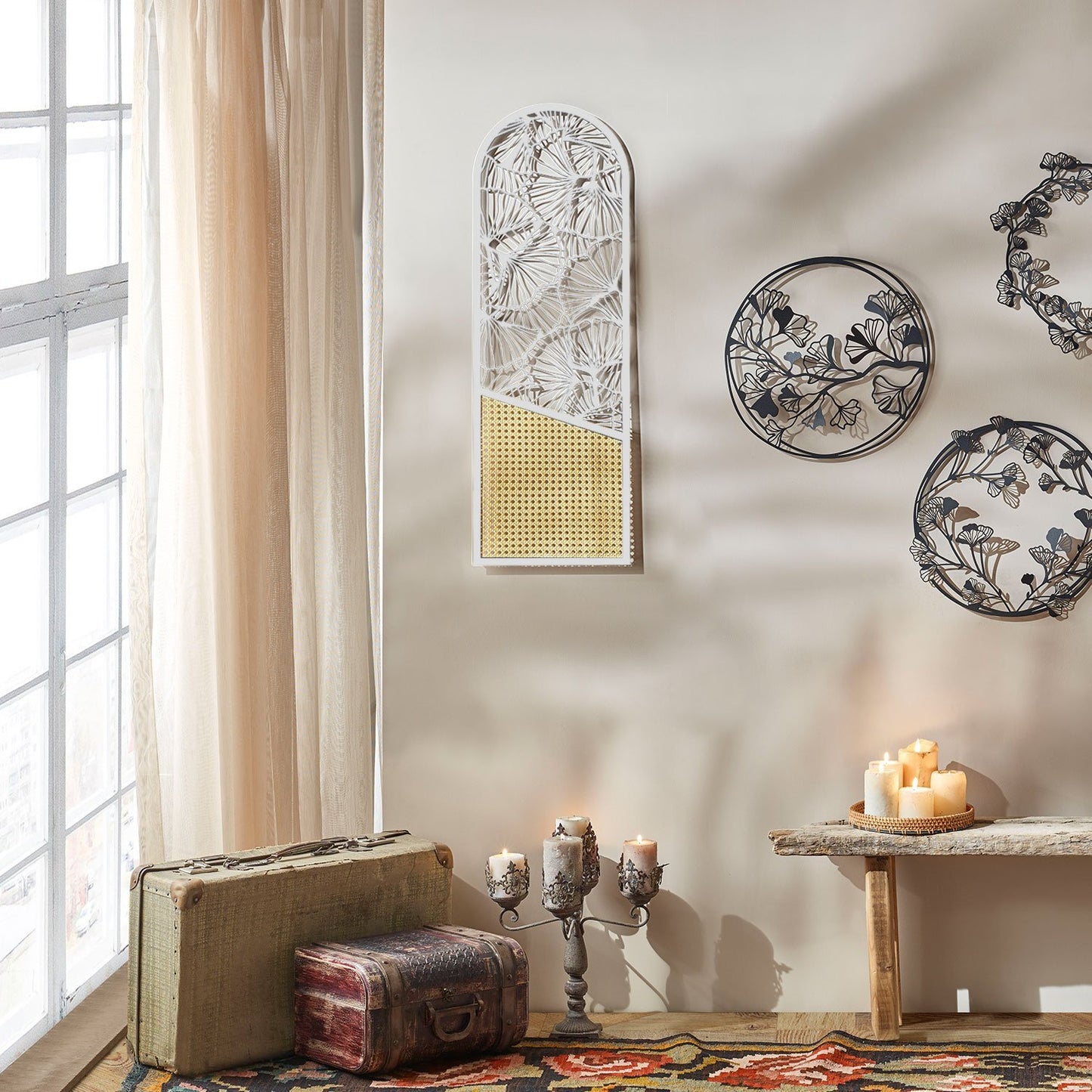 Ginkgo Rattan Metal Wall Art - APT511