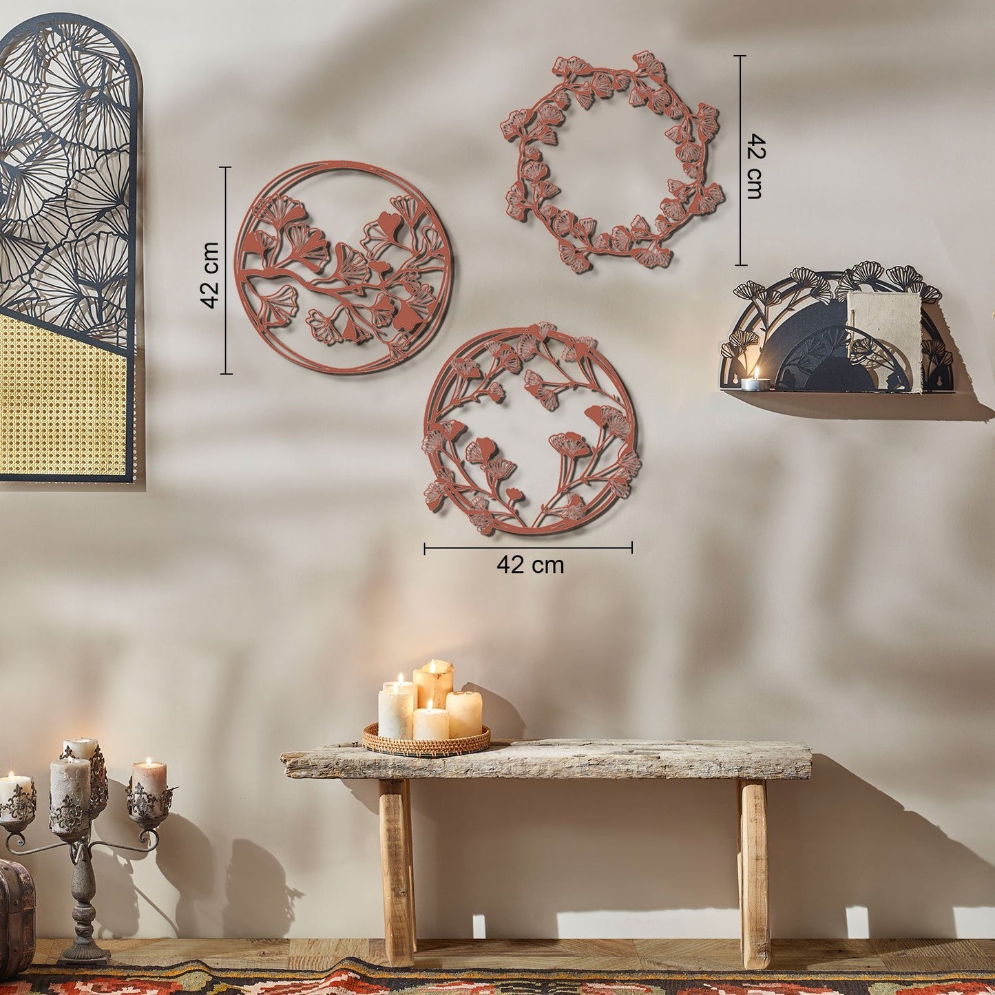 Ginkgo Metal Wall Art Set of 3 - APT505