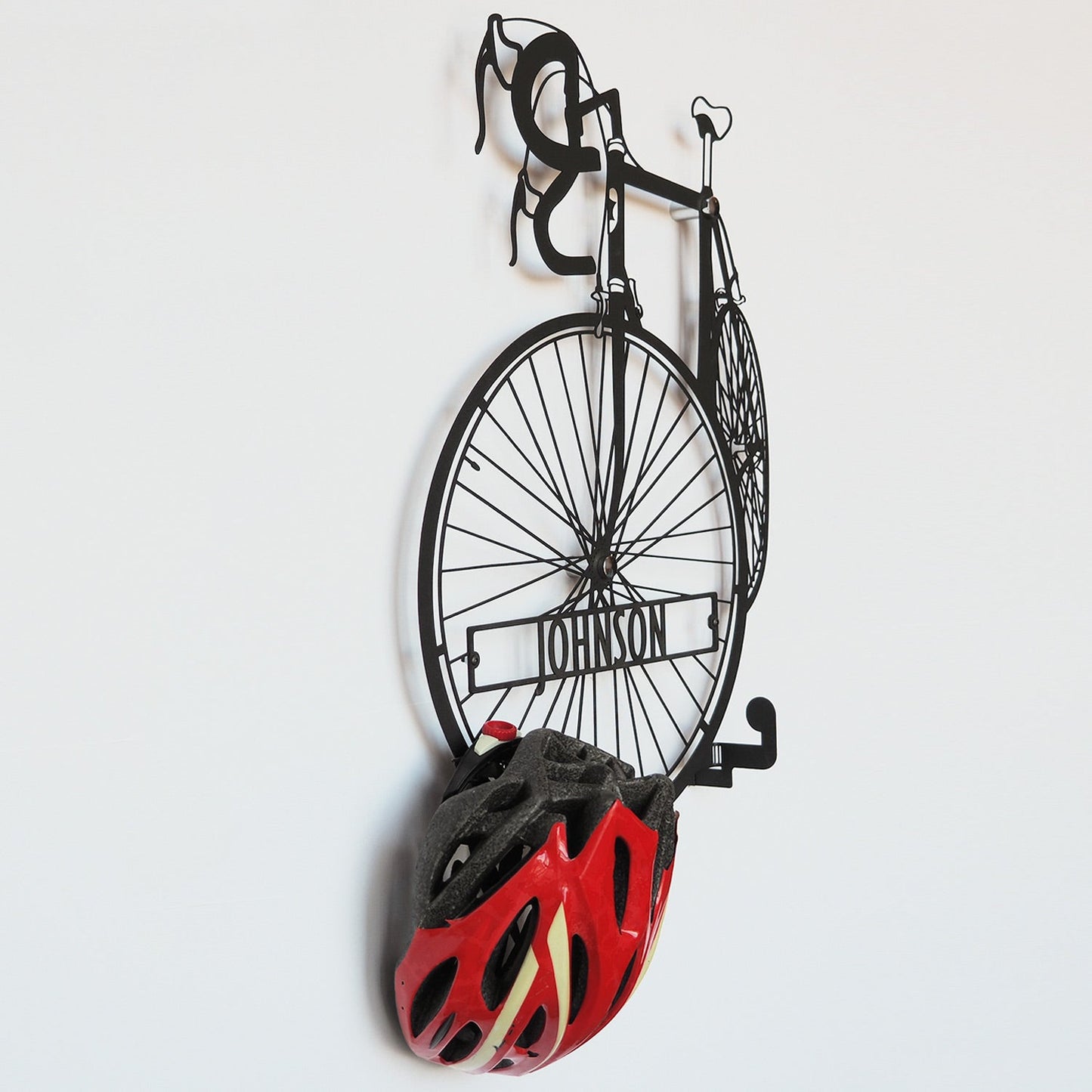 Personalized Metal Bicycle Helmet Wall Hanger - APT699