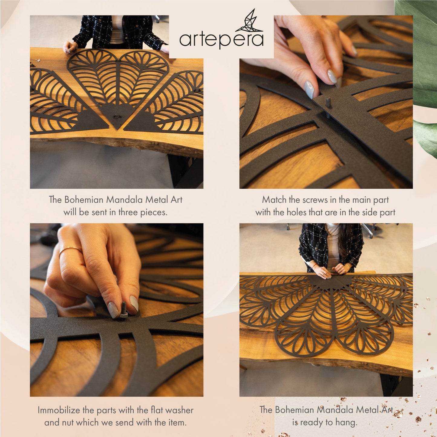 Bohemian Mandala Metal Wall Art - APT616