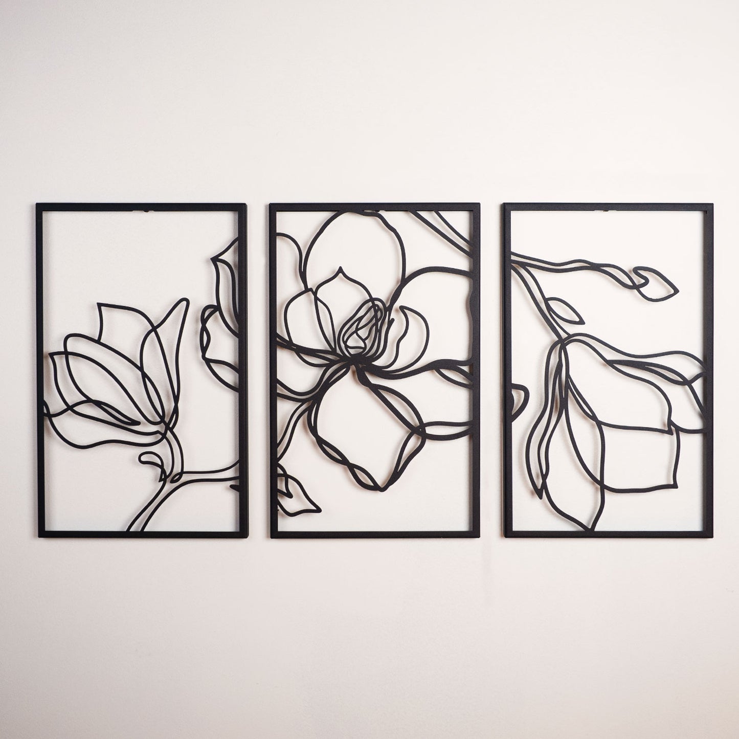 Floral Line Metal Wall Art Set of 3 - APT529