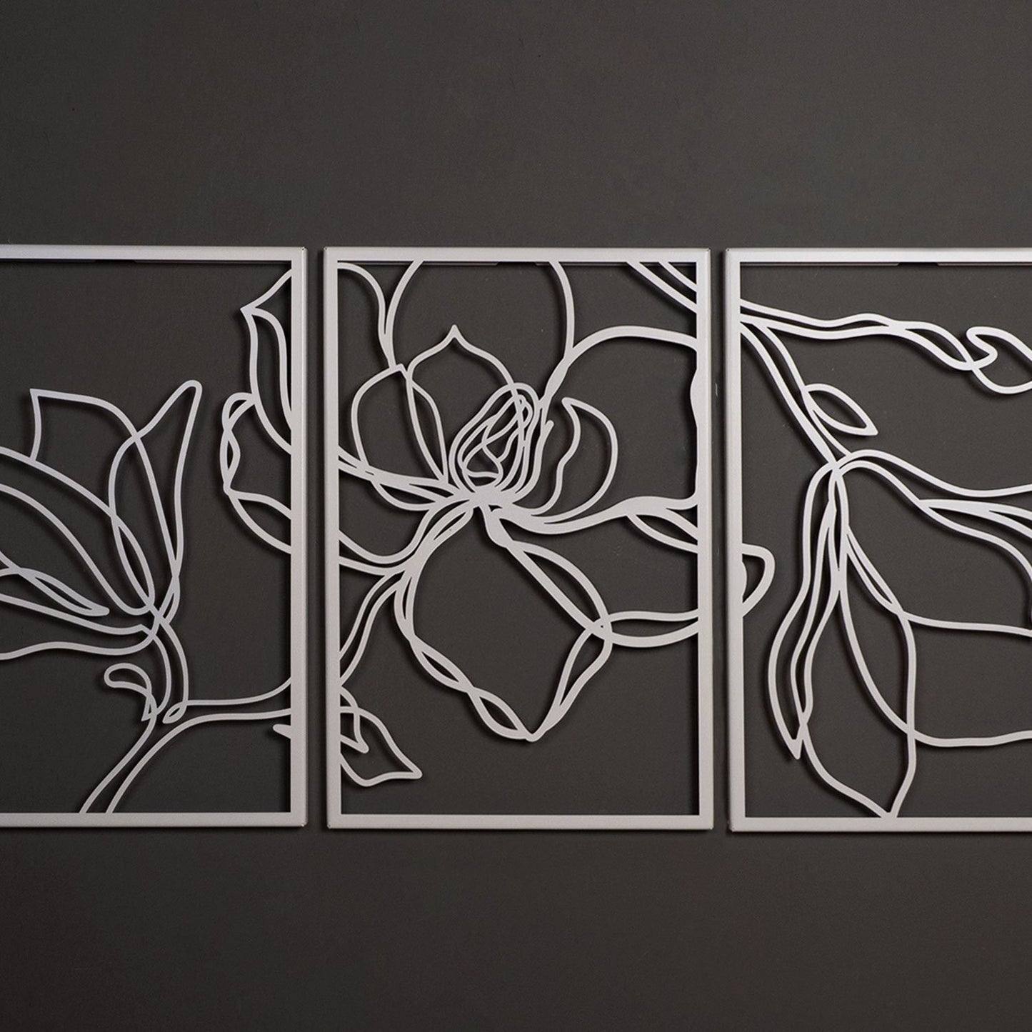 Floral Line Metal Wall Art Set of 3 - APT529