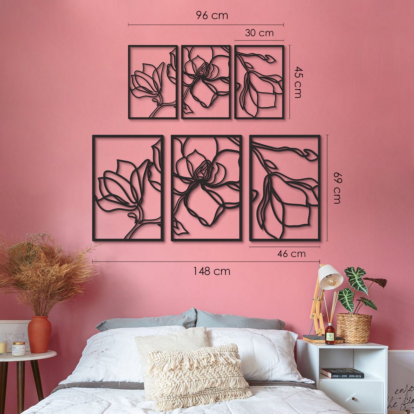 Floral Line Metal Wall Art Set of 3 - APT529