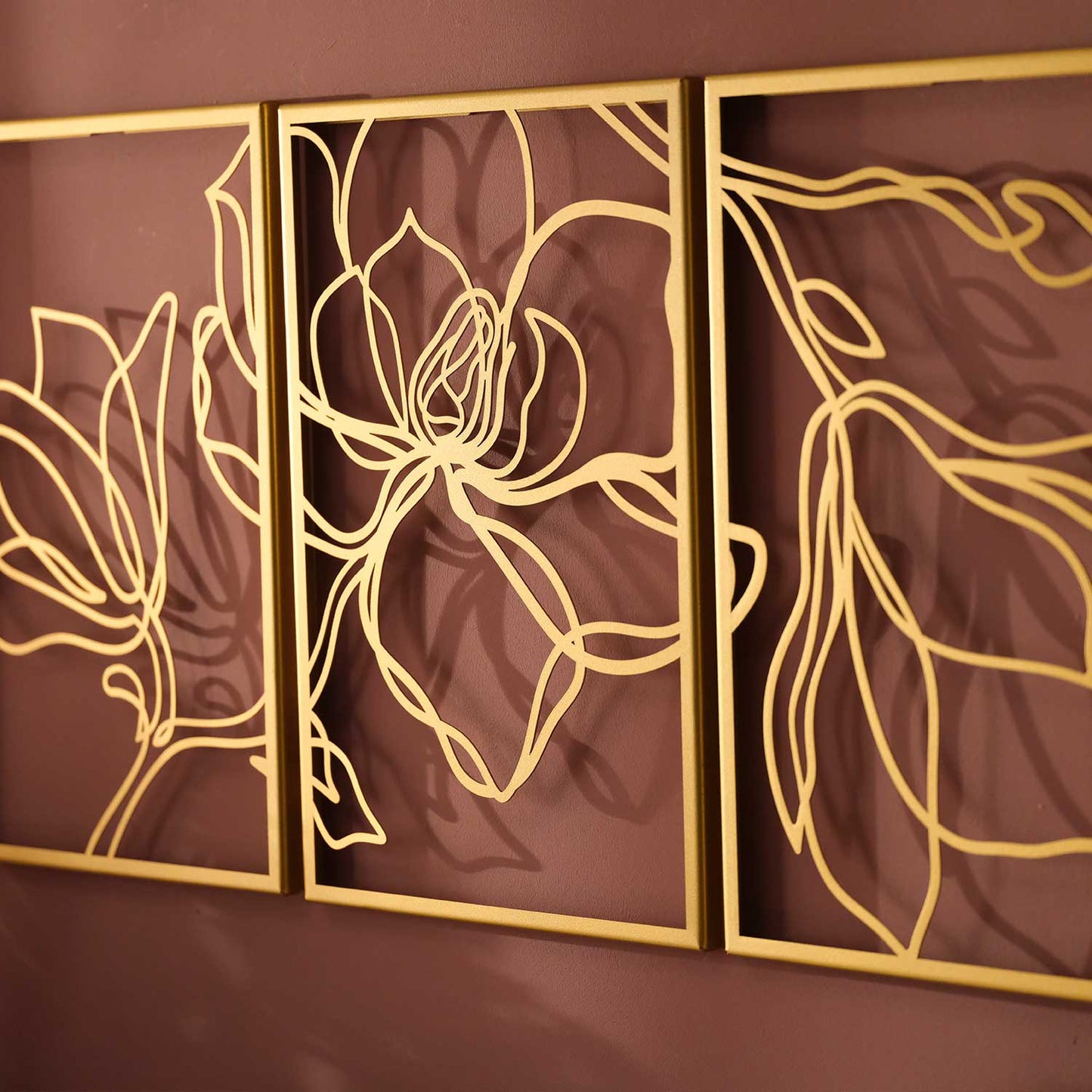 Floral Line Metal Wall Art Set of 3 - APT529