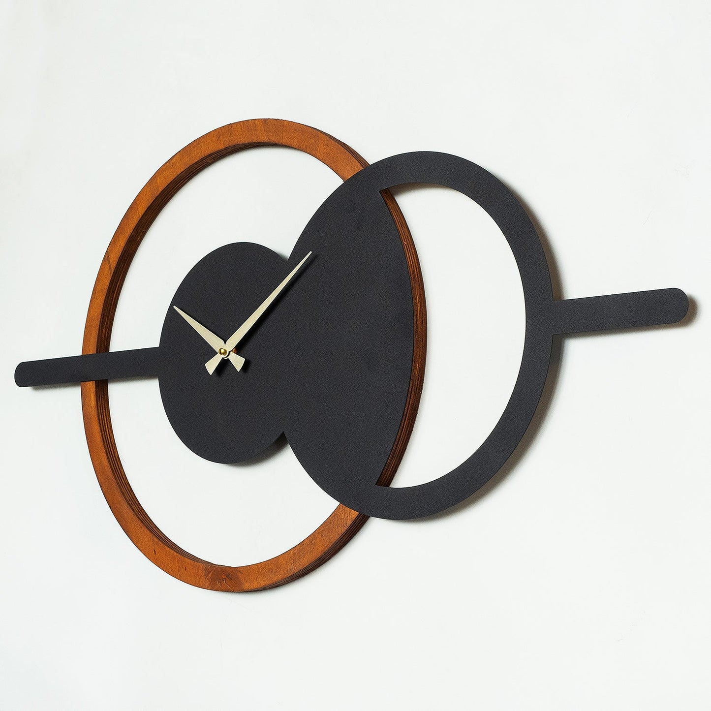 Geometric Wooden Metal Wall Clock - APS116