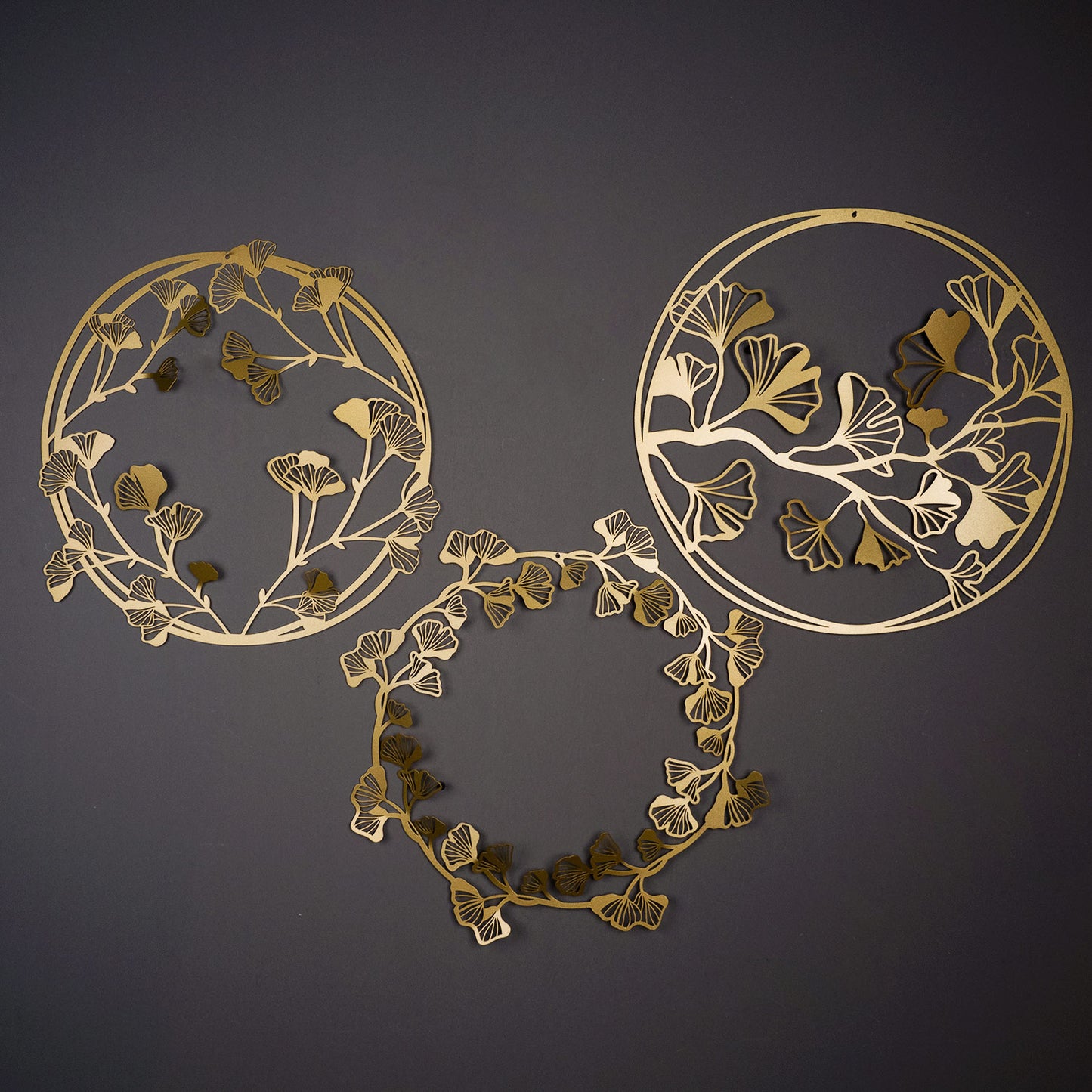 Ginkgo Metal Wall Art Set of 3 - APT505