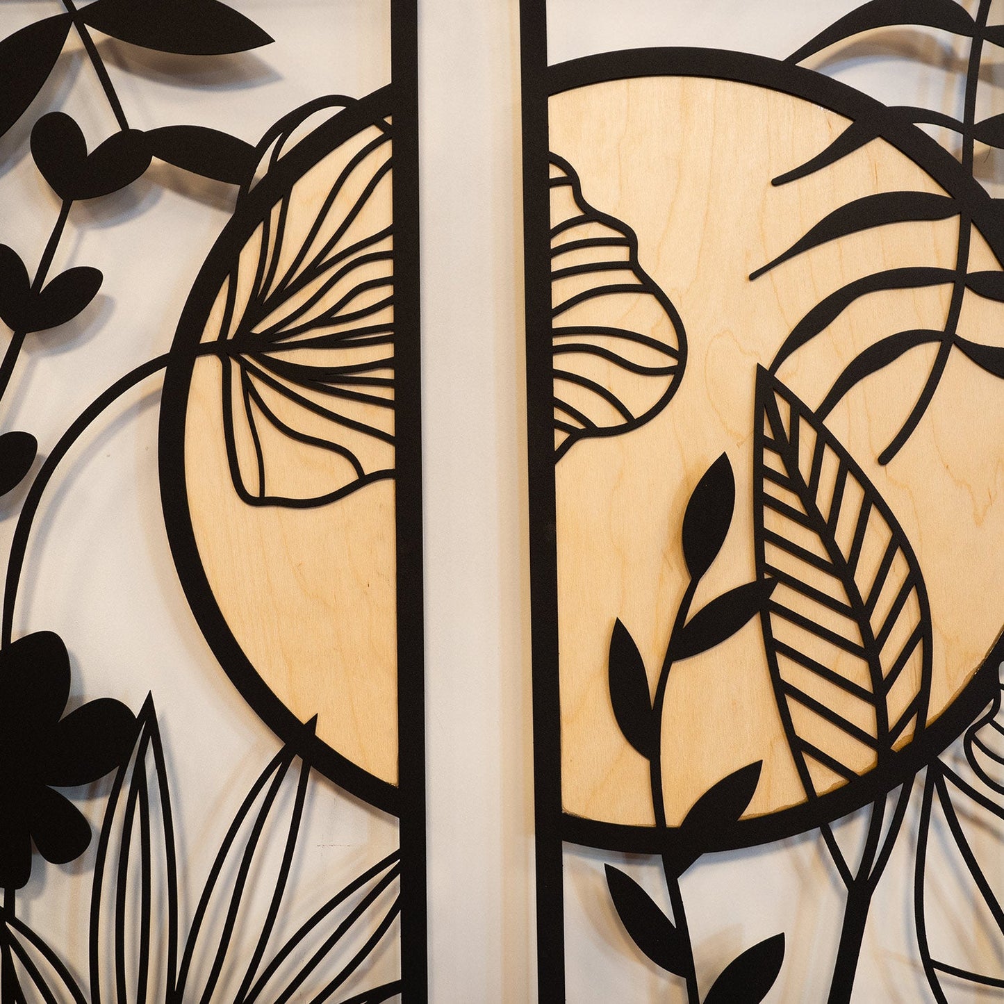 Ginkgo Wood Set of 4 Metal Wall Art - APT601