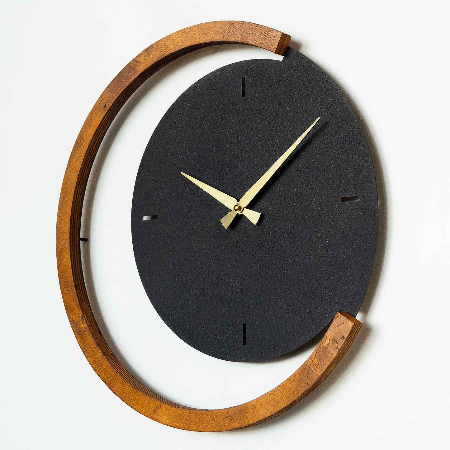 Moon Time Wooden Metal Wall Clock - APS117
