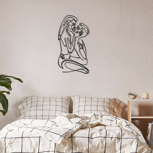 Male and Female Silhouette Metal Line Art - APT614