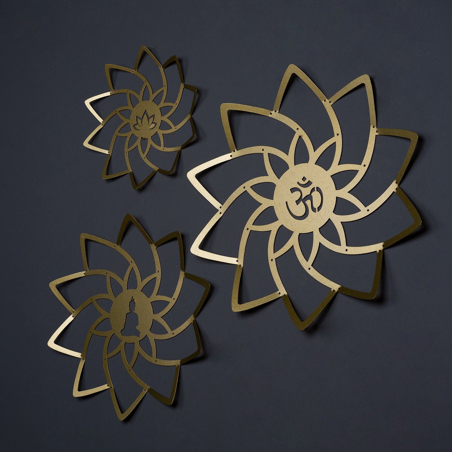 Lotus Metal Wall Art Set of 3 - APT525