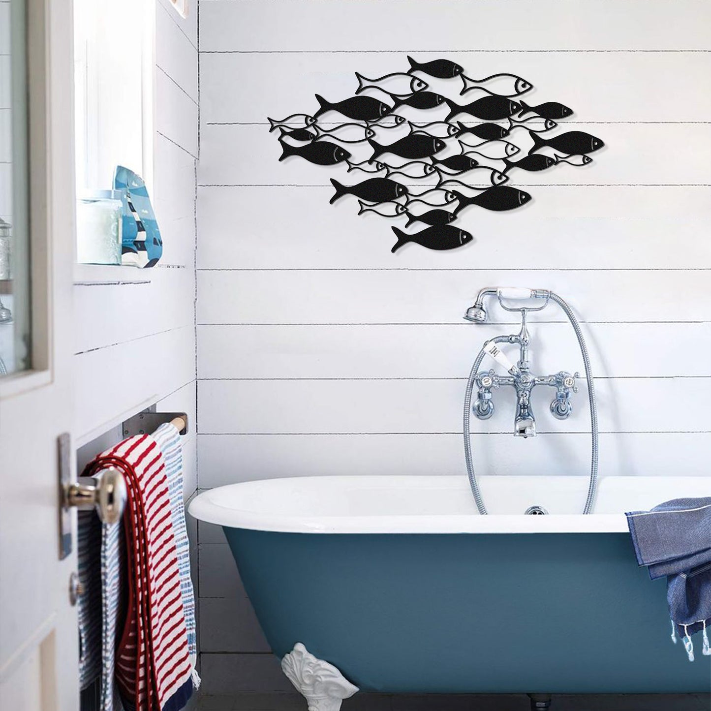 Fish Swarm Metal Wall Art - APT392 - [section-header__title]