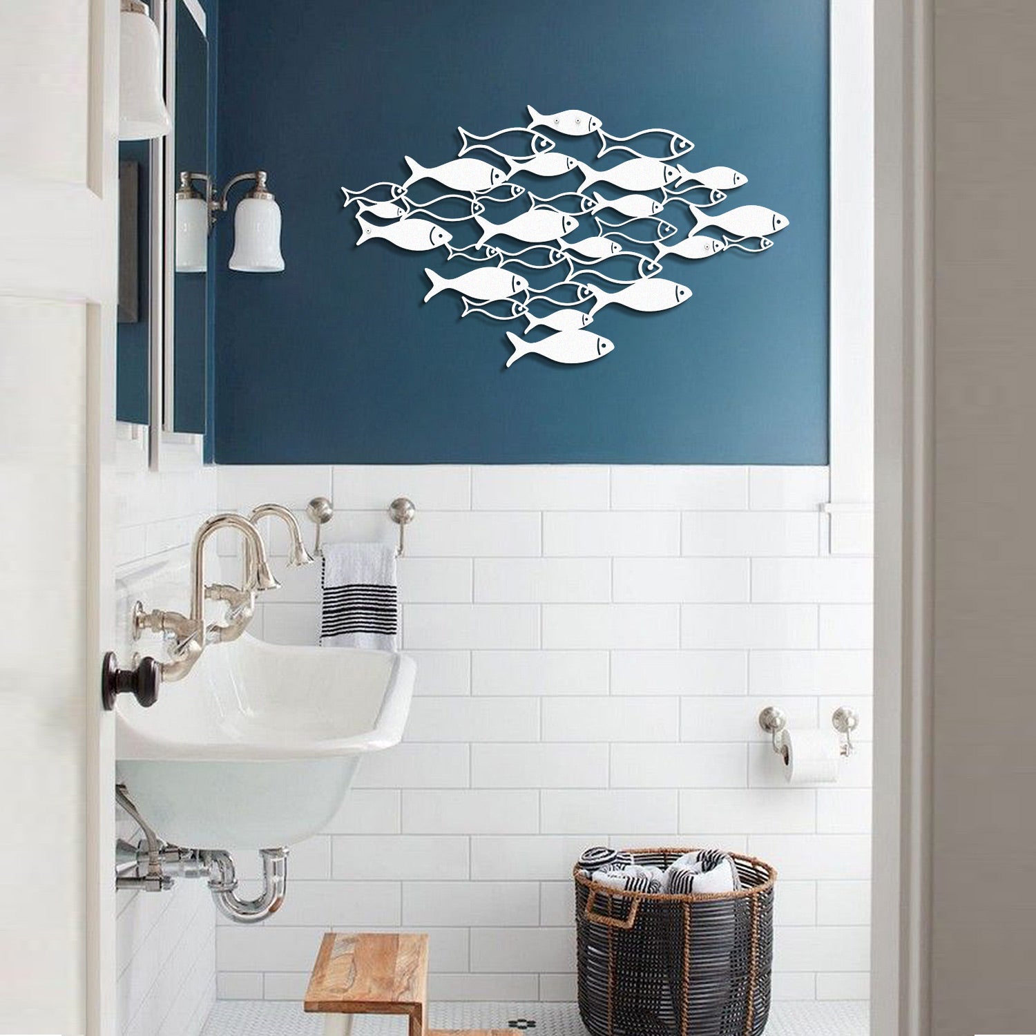 Fish Swarm Metal Wall Art - APT392 - [section-header__title]