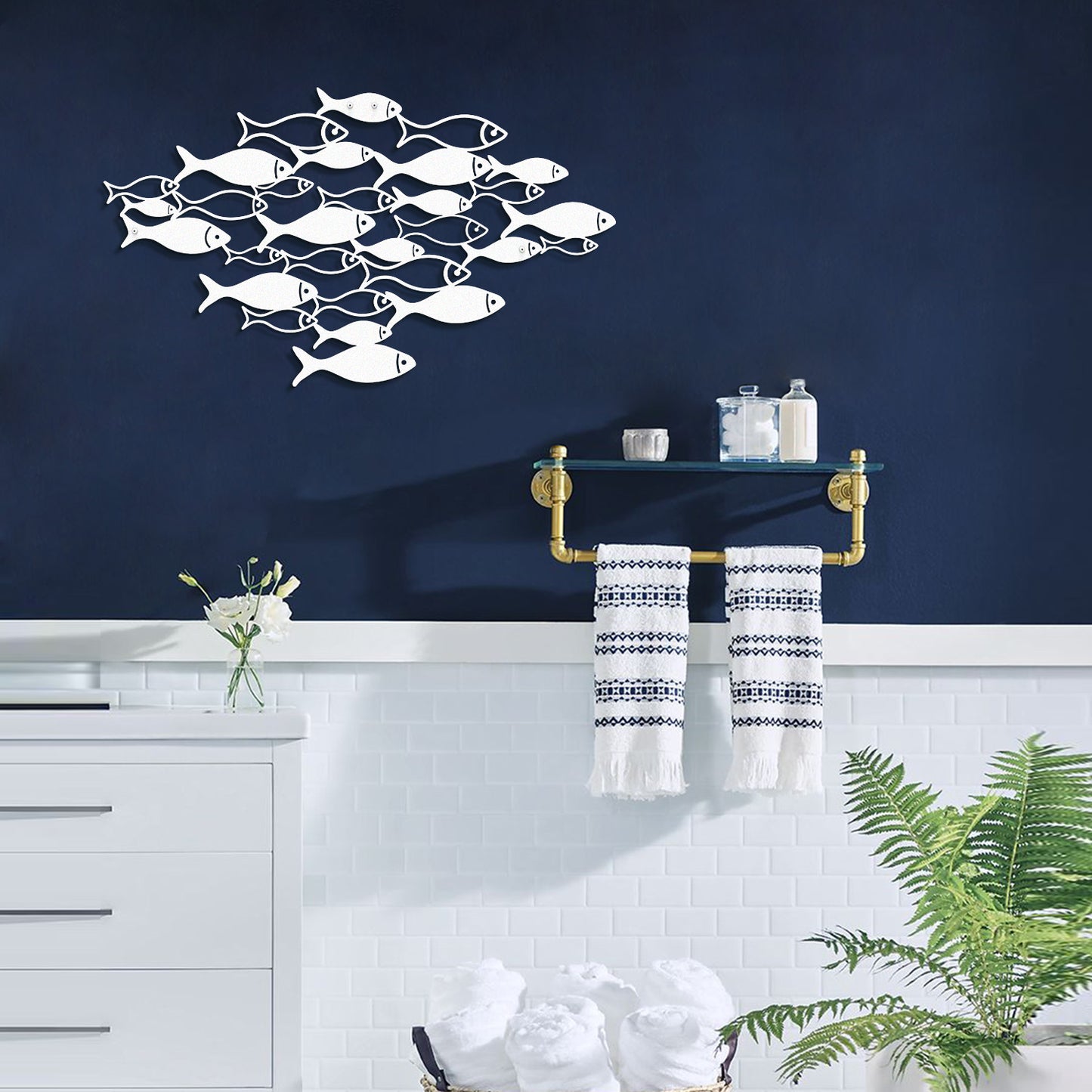 Fish Swarm Metal Wall Art - APT392 - [section-header__title]