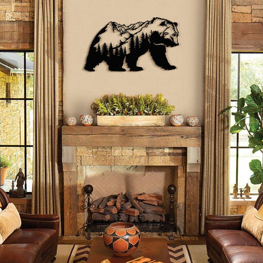 Landscape Bear Metal Wall Art - APT626