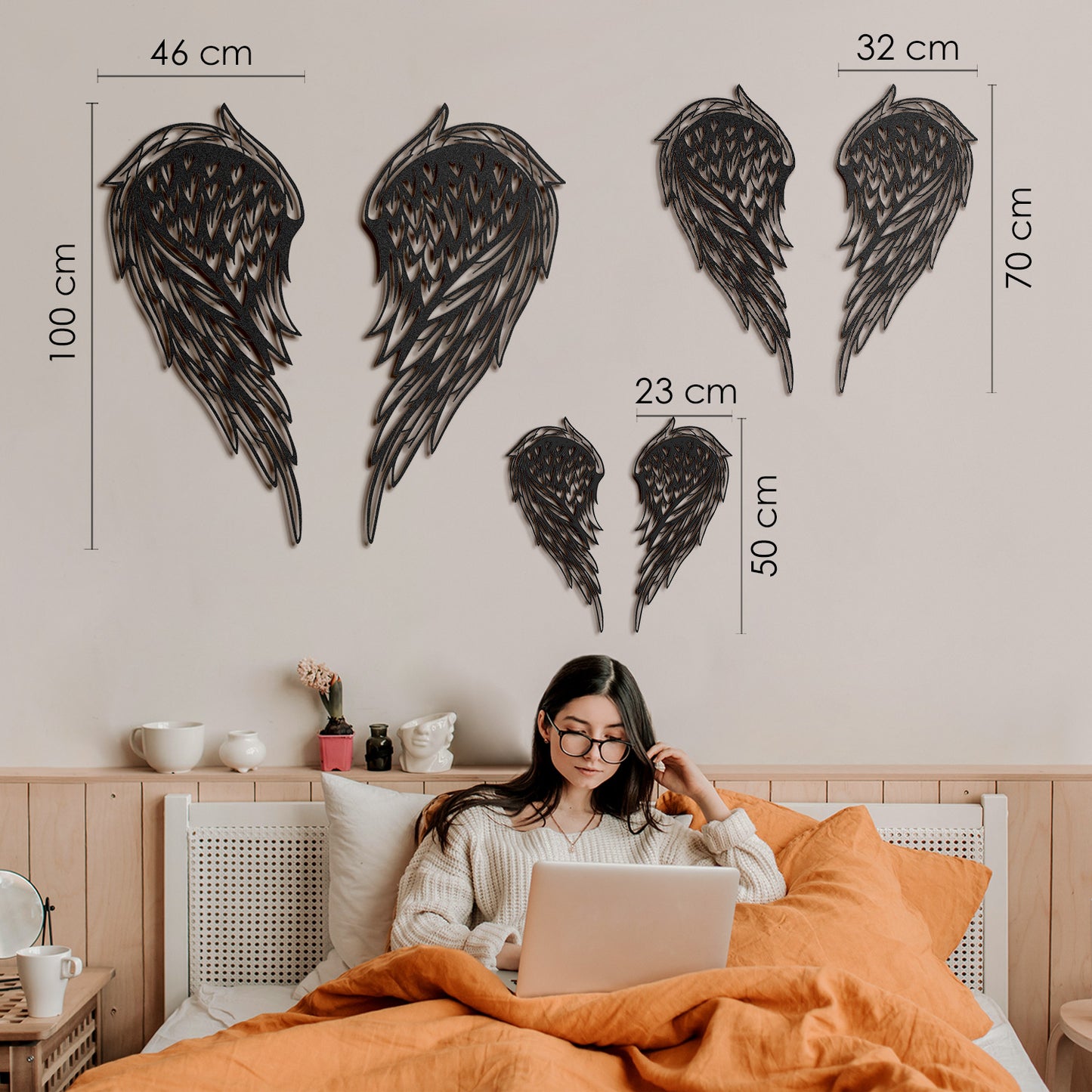 Angel Wings Metal Wall Art Set - APT240 - Artepera