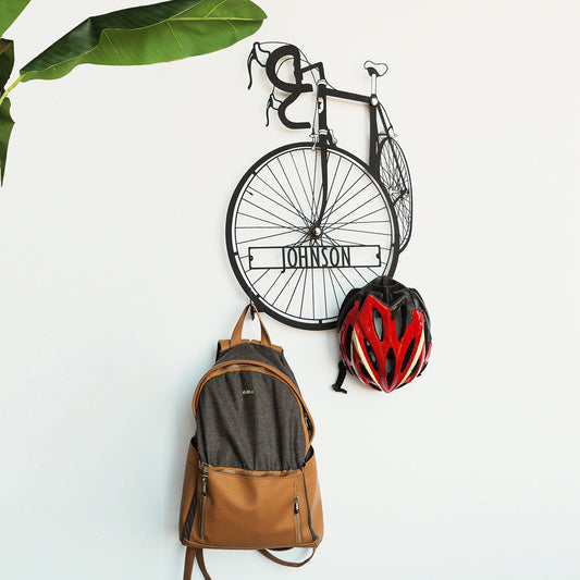 Personalized Metal Bicycle Helmet Wall Hanger - APT699