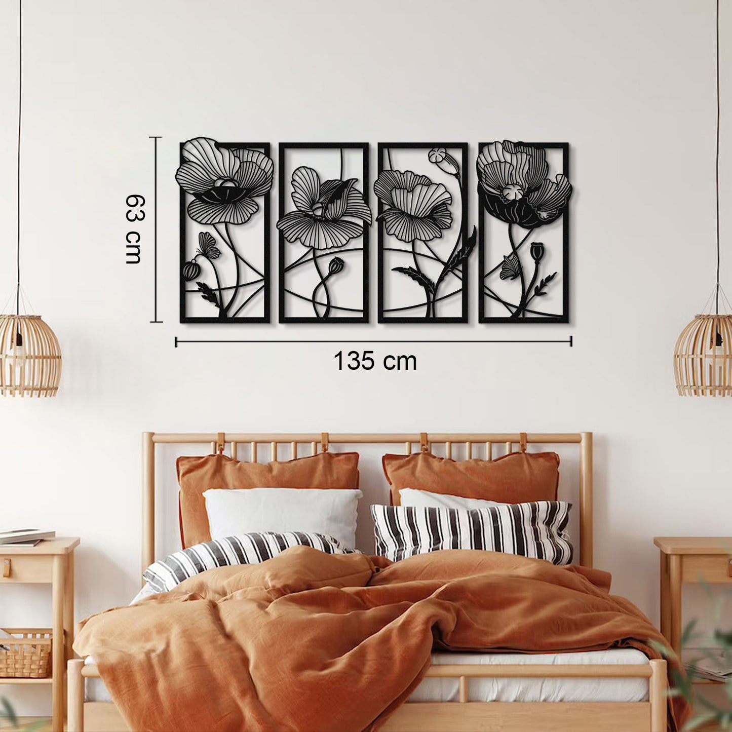 Blossom Metal Wall Art Set of 4 - APT573