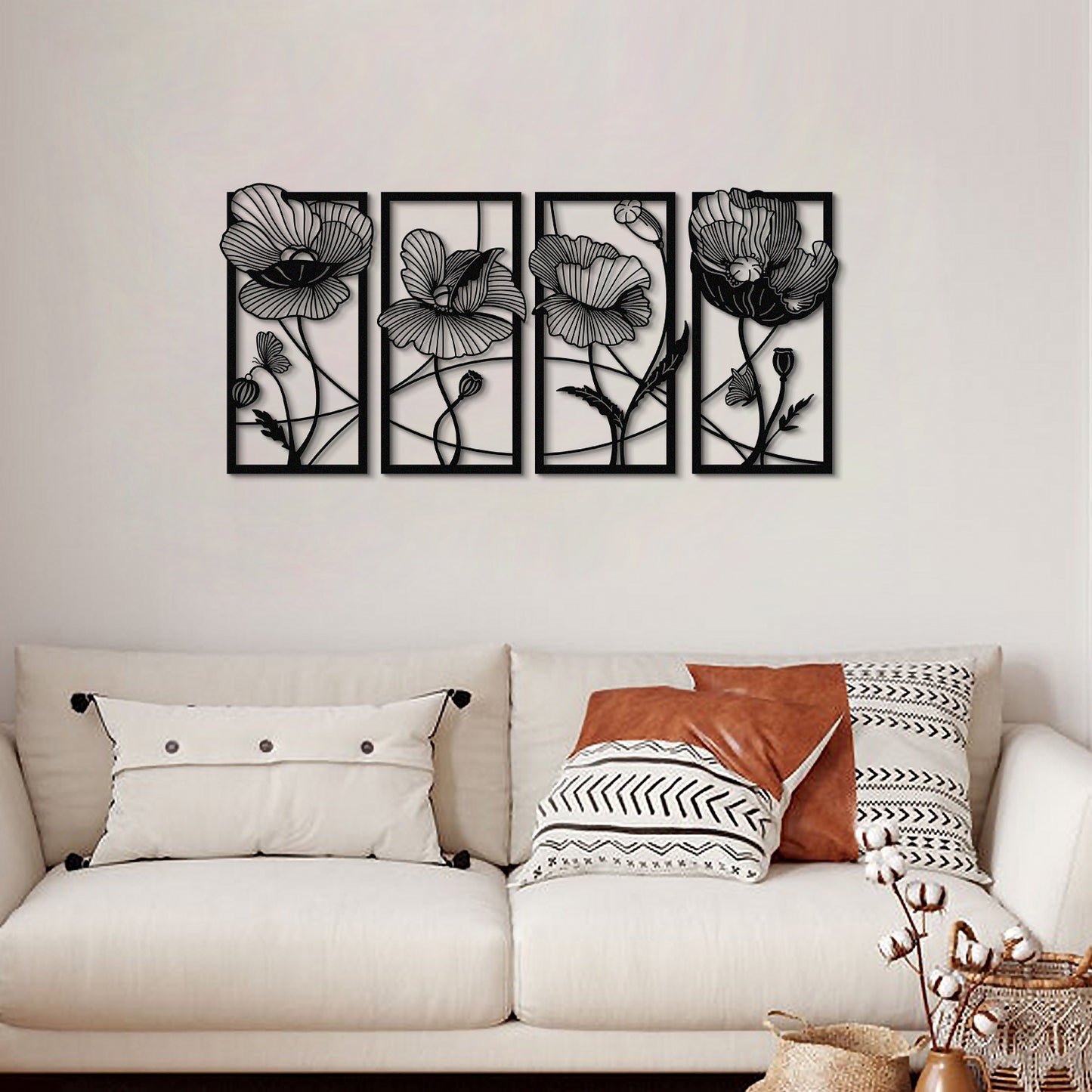 Blossom Metal Wall Art Set of 4 - APT573