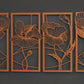 Blossom Metal Wall Art Set of 4 - APT573