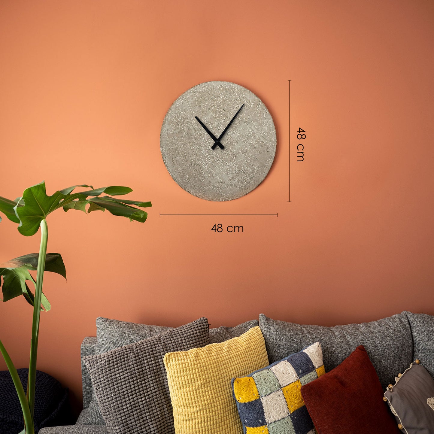 Concrete Metal Wall Clock - APS112