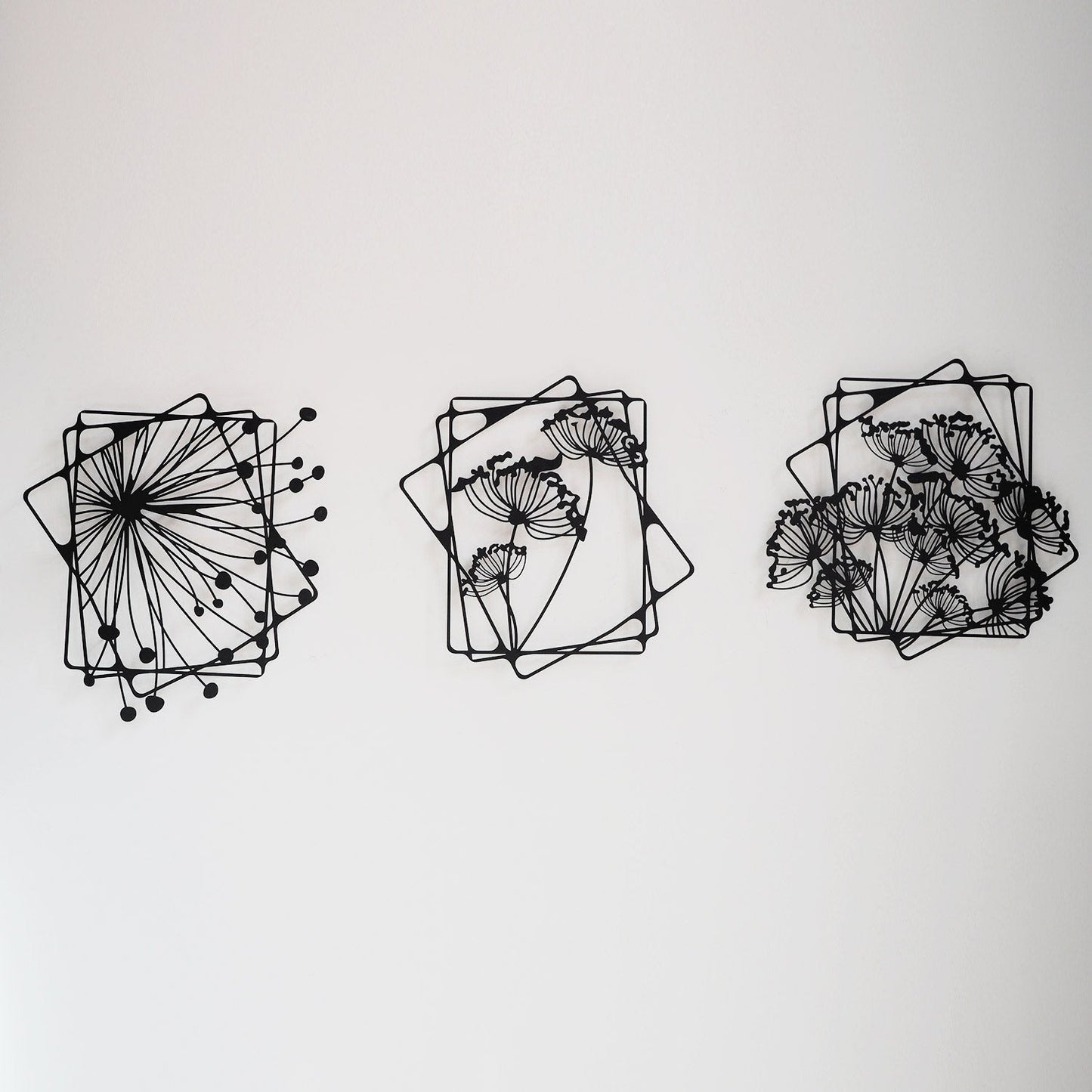 Dandelion Flowers Metal Wall Art Set of 3 - APT729