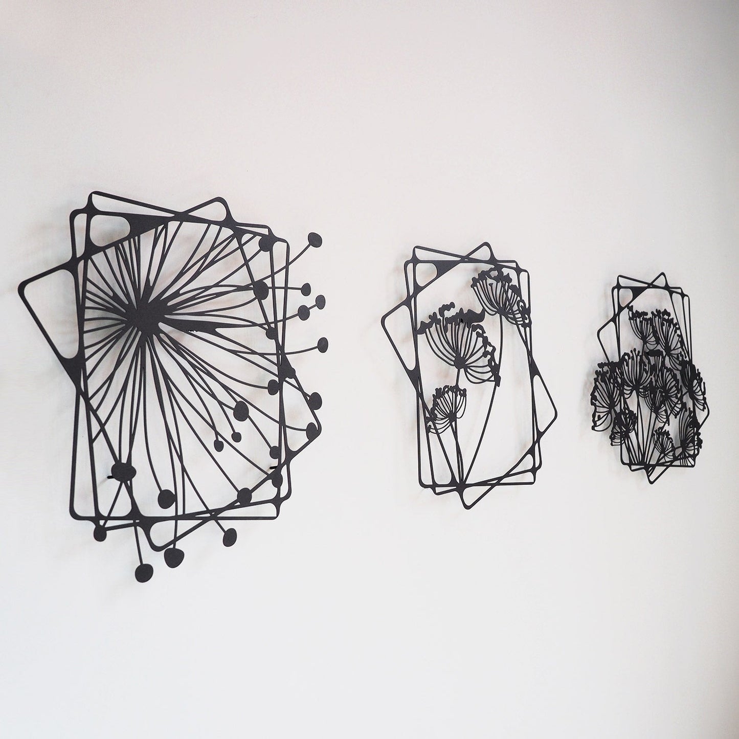 Dandelion Flowers Metal Wall Art Set of 3 - APT729