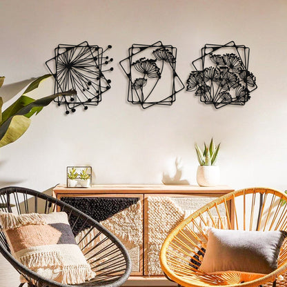 Dandelion Flowers Metal Wall Art Set of 3 - APT729