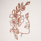 Floral Face Line Metal Wall Art - APT546