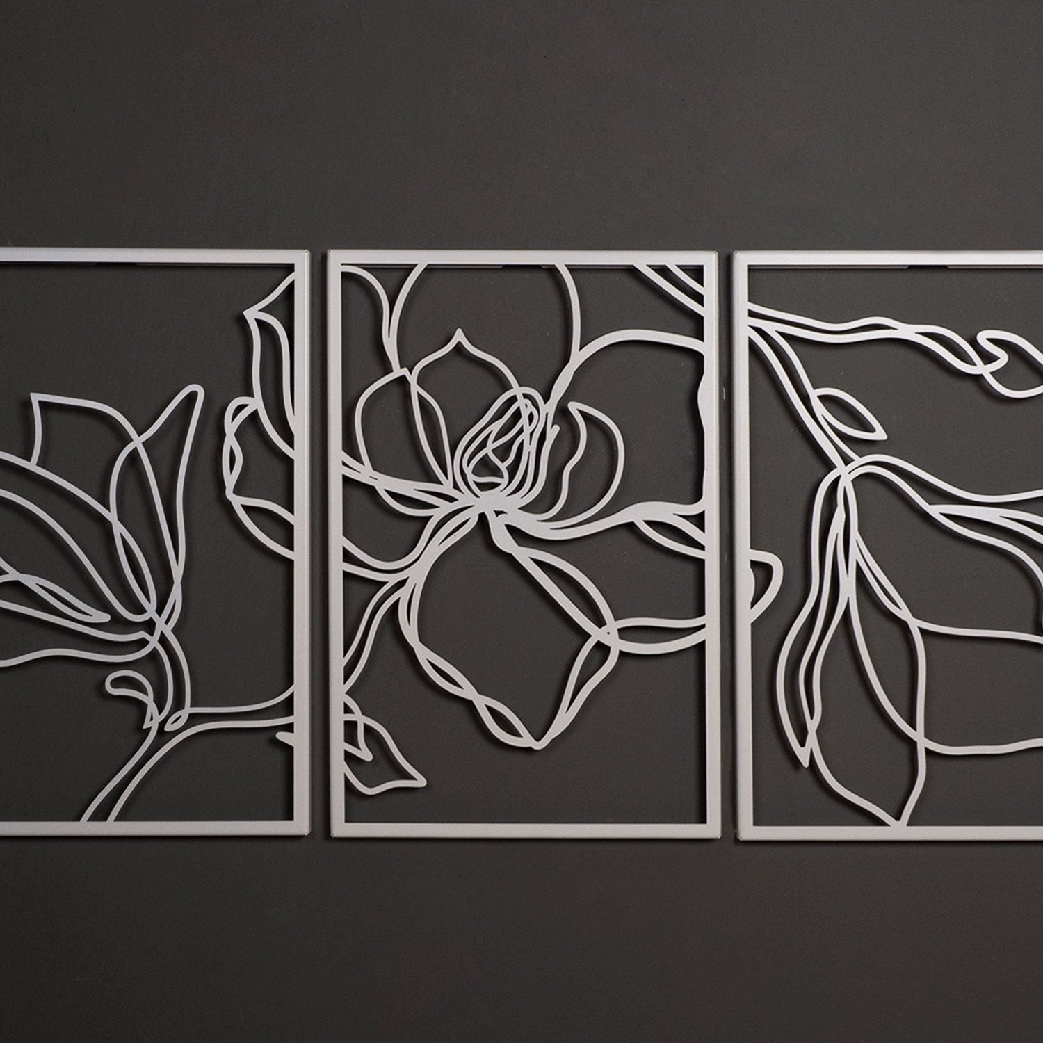 Floral Line Metal Wall Art Set of 3 - APT529 – Artepera