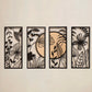 Ginkgo Wood Set of 4 Metal Wall Art - APT601