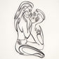 Male and Female Silhouette Metal Line Art - APT614