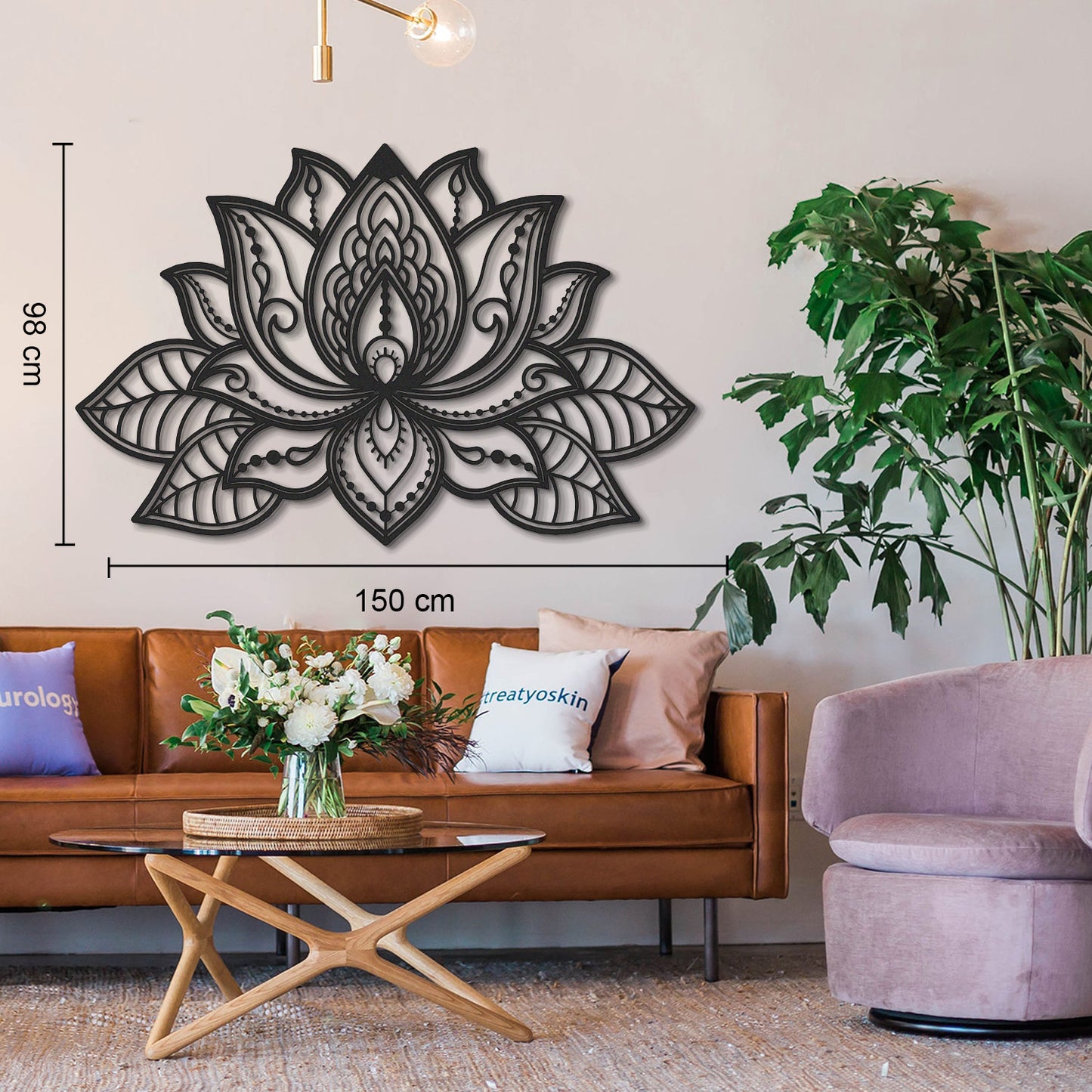 3D Lotus Mandala Metal Wall Art - APT524