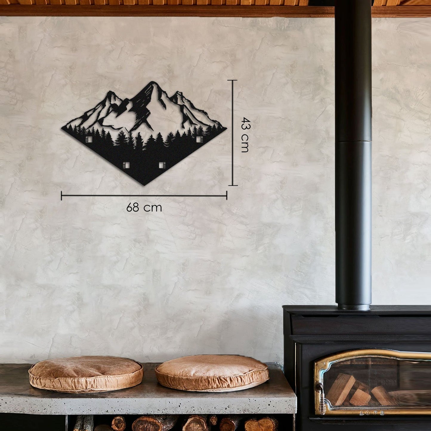 Mountain Metal Wall Hanger - APT613